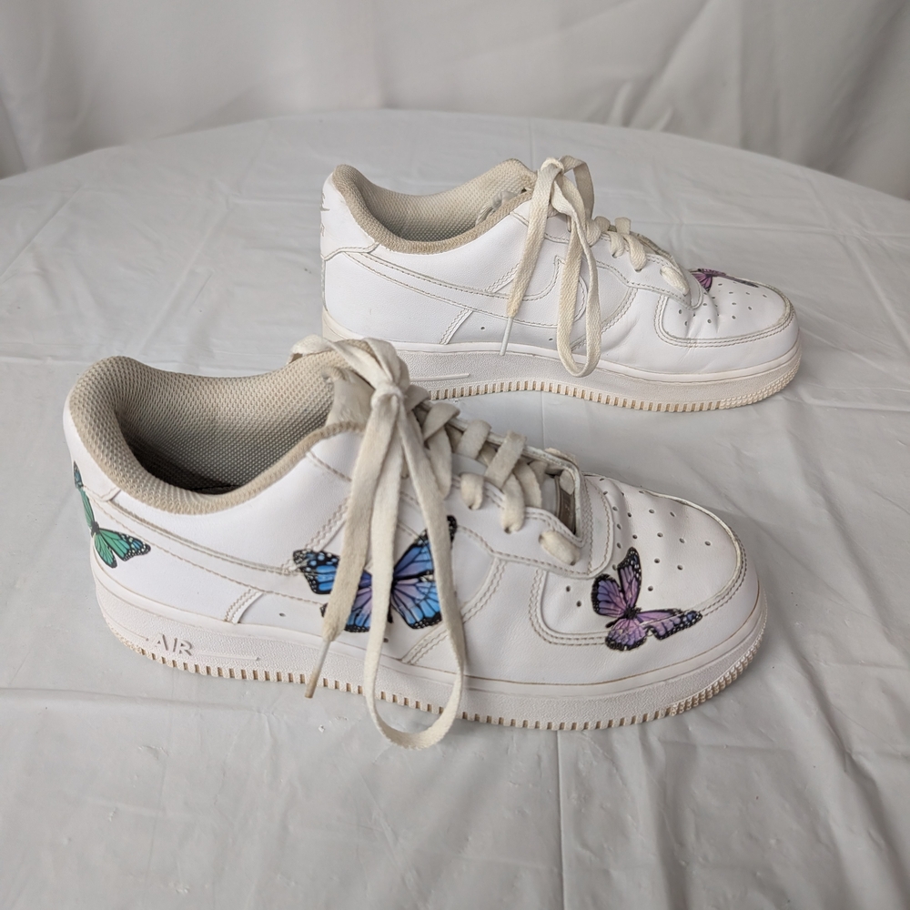Nike Air Force 1 Low Custom Sneakers Women's Size 8 US Butterflies - Picture 3 of 10